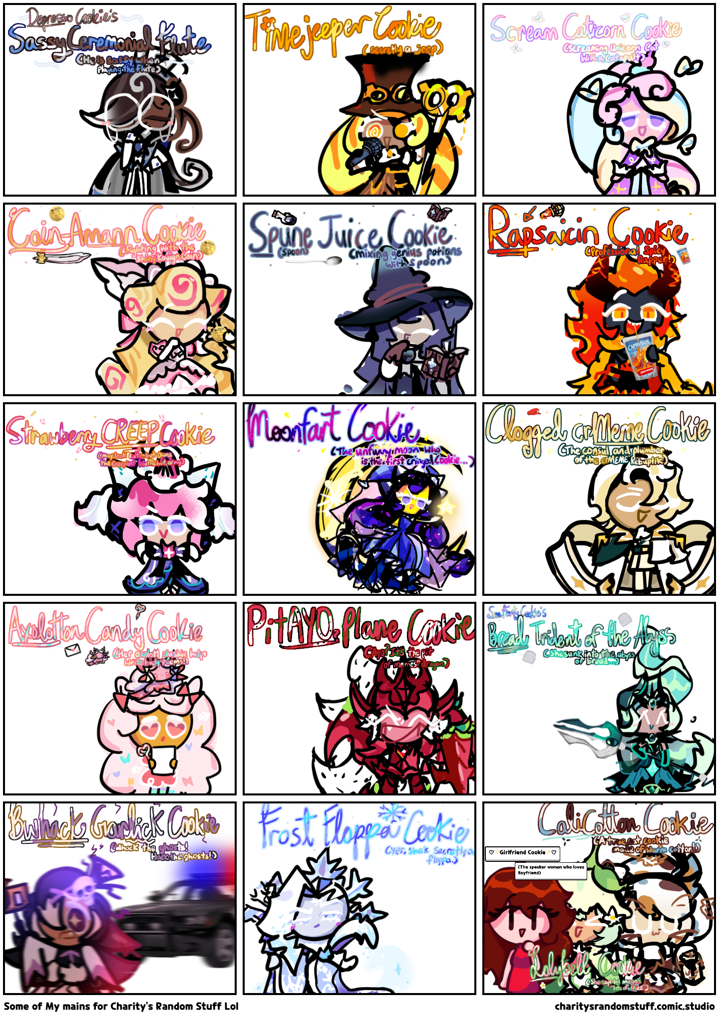 Some of My mains for Charity's Random Stuff Lol