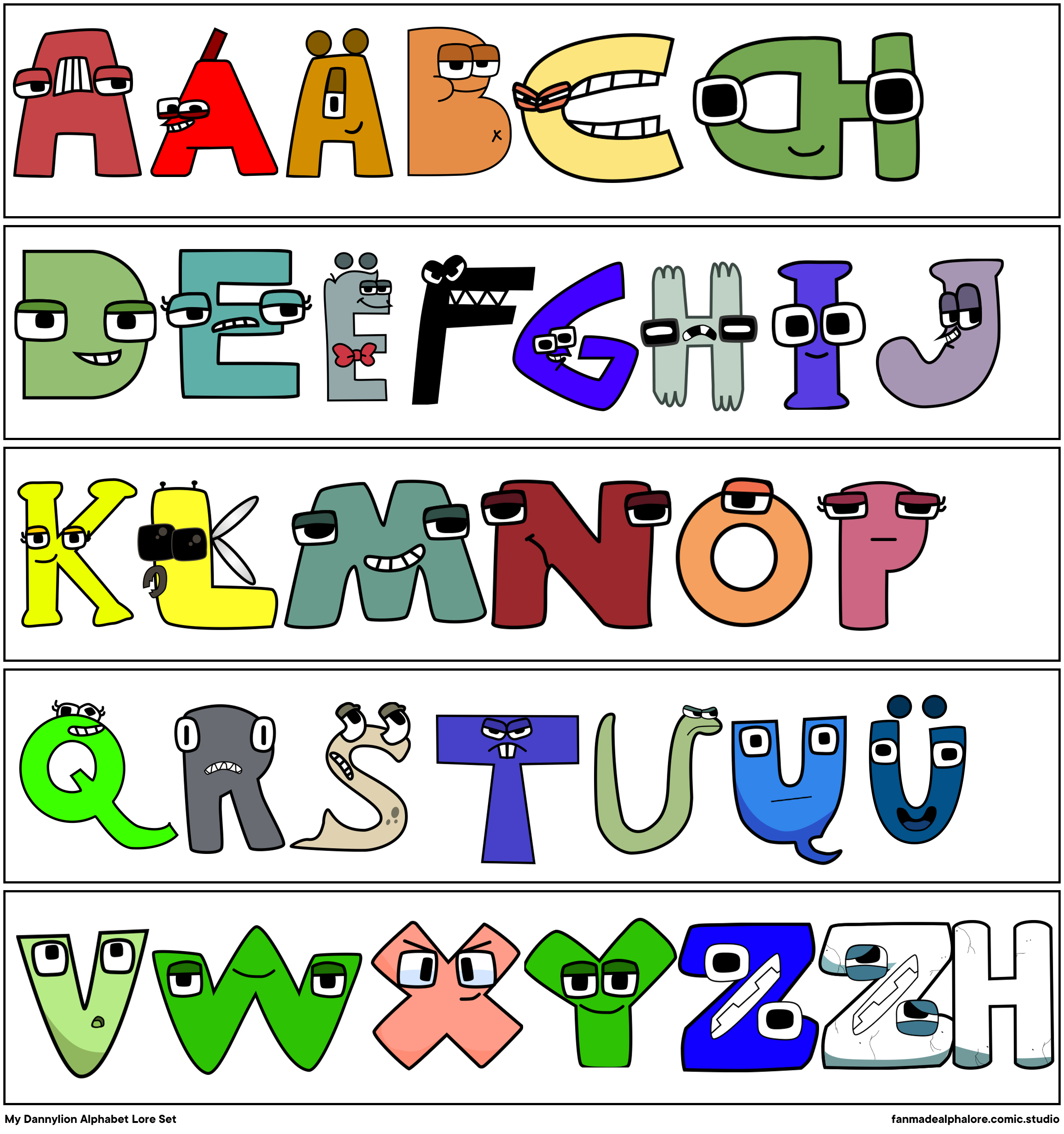 My Dannylion Alphabet Lore Set