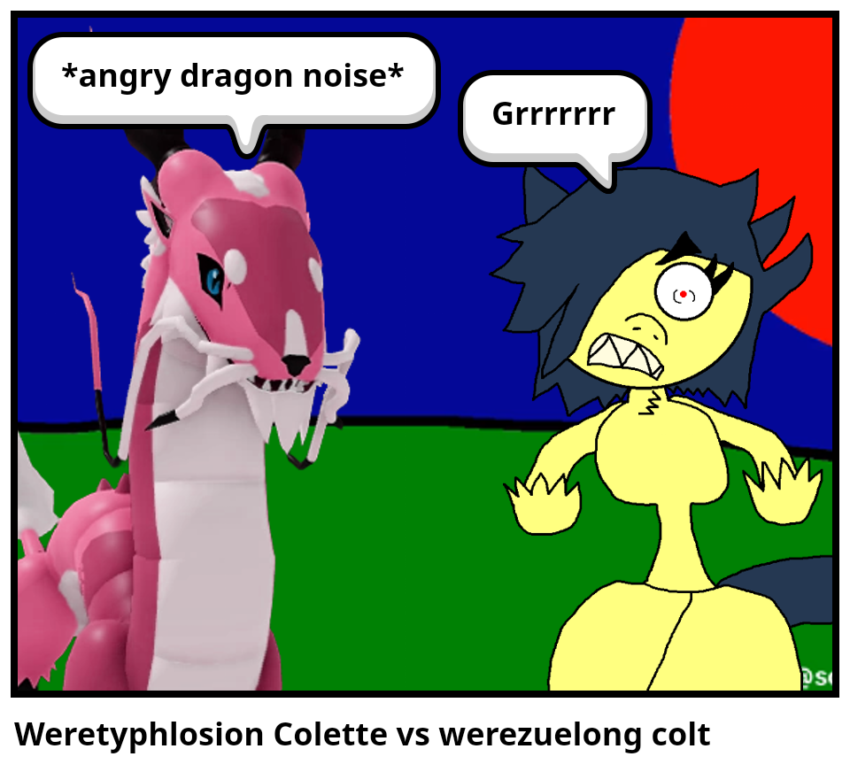 Weretyphlosion Colette vs werezuelong colt