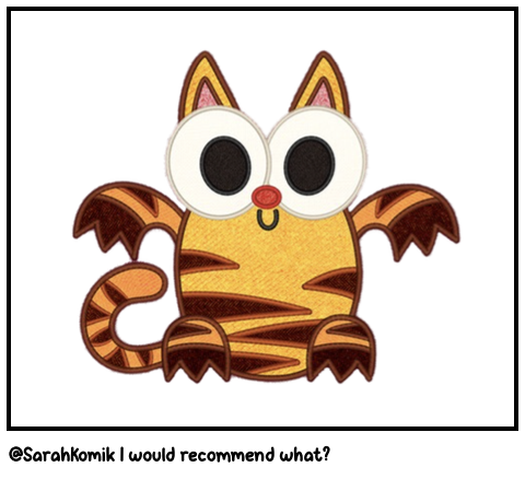 @SarahKomik I would recommend what?