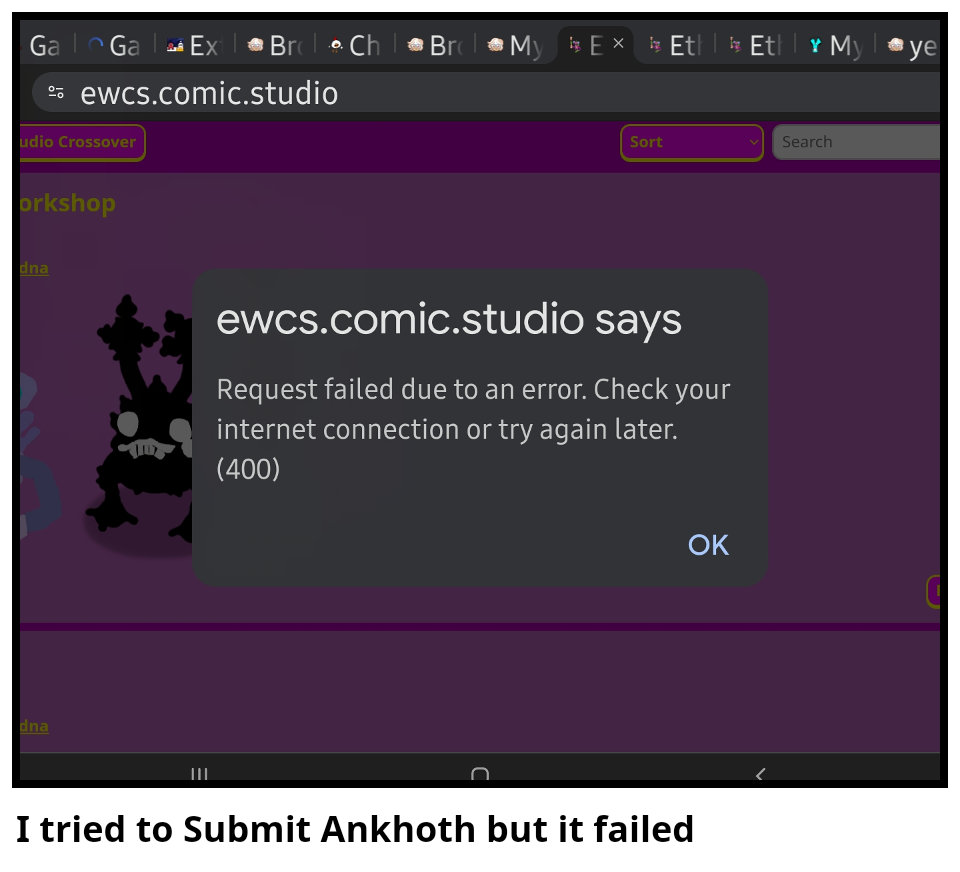 I tried to Submit Ankhoth but it failed