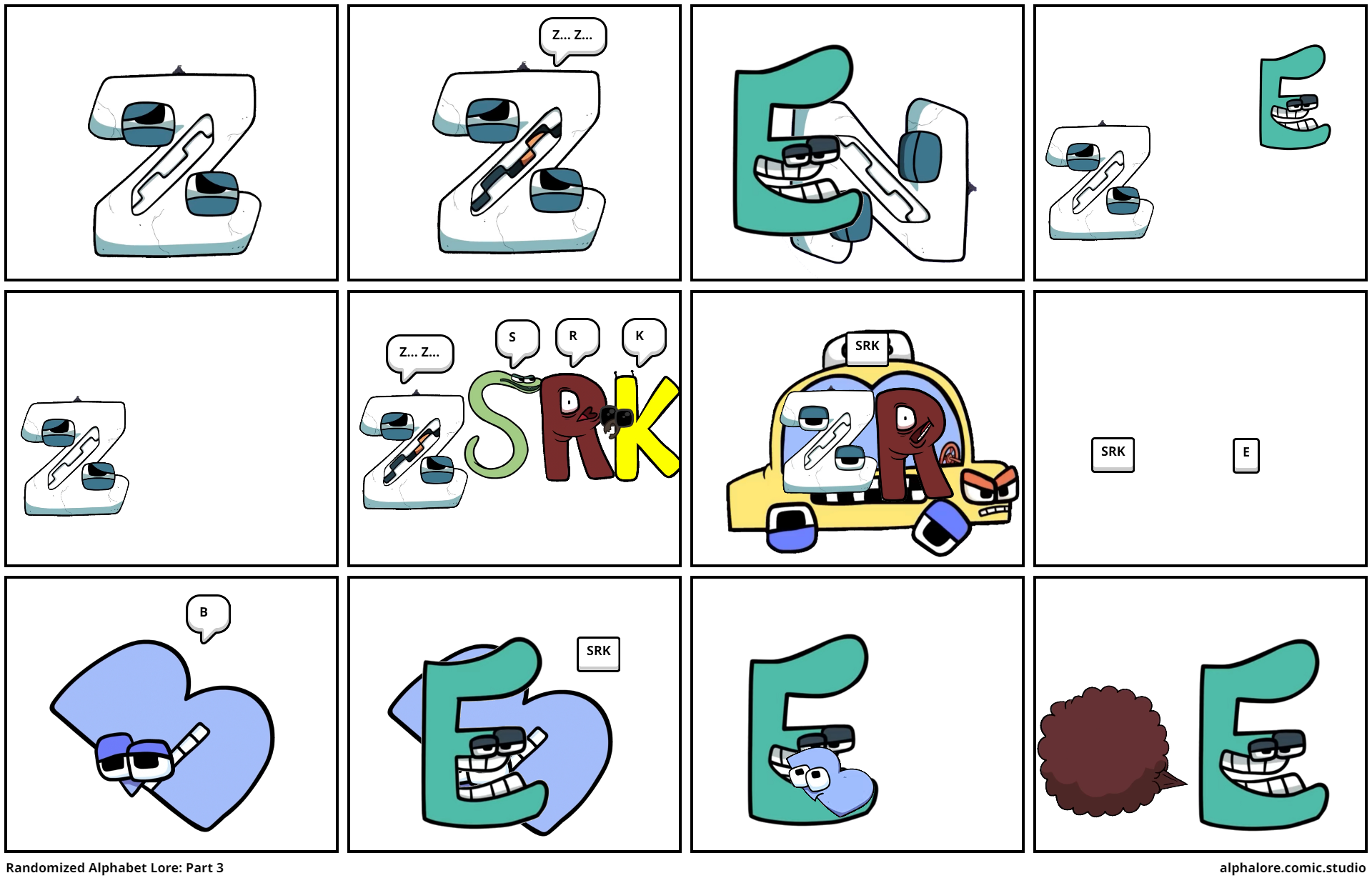 Randomized Alphabet lore - B, Y, and A - Comic Studio