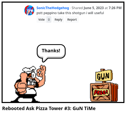 Rebooted Ask Pizza Tower #3: GuN TiMe