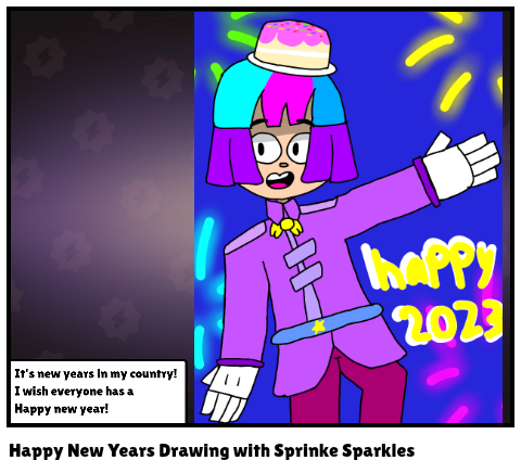 Happy New Years Drawing with Sprinke Sparkles 
