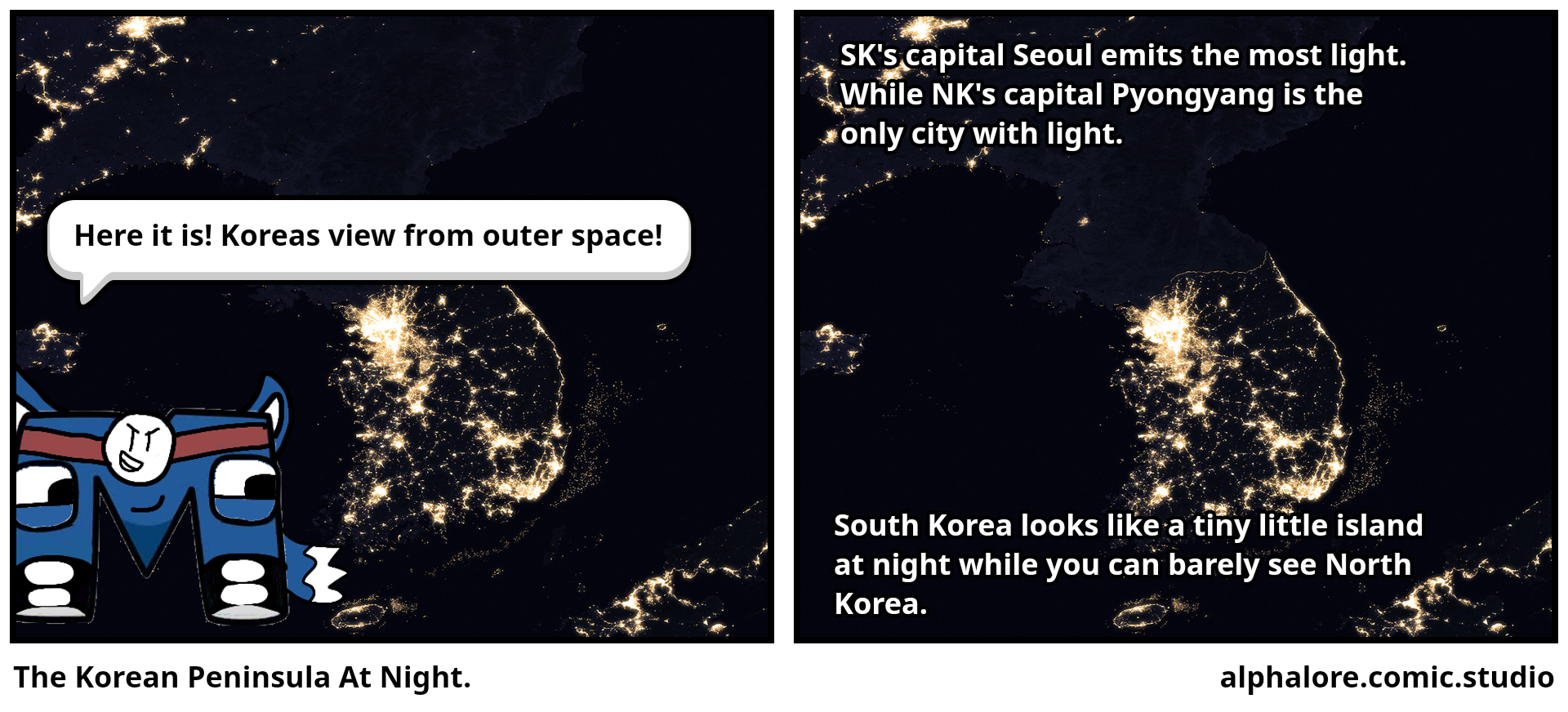The Korean Peninsula At Night.