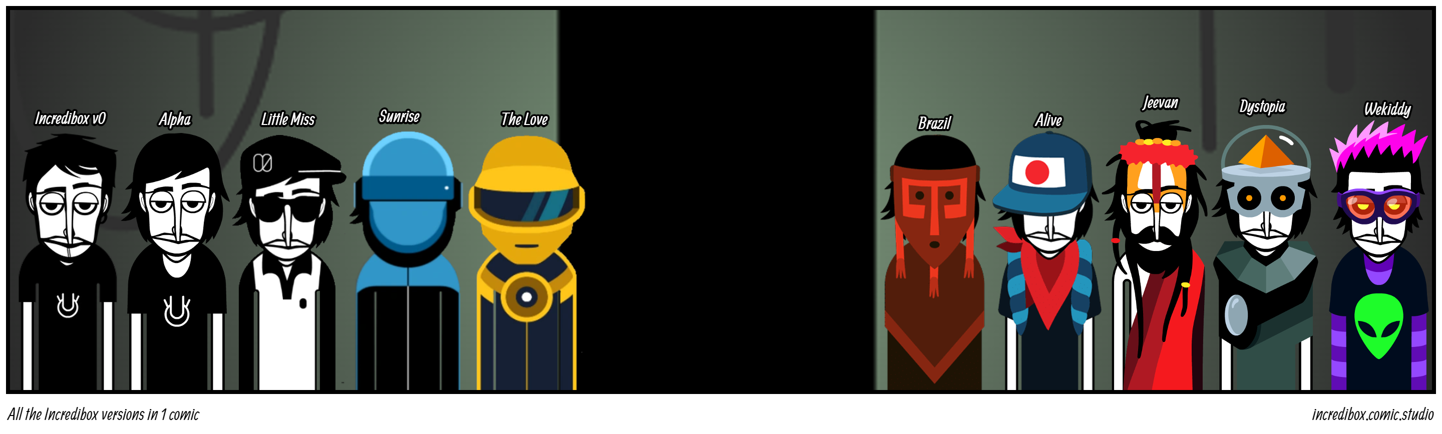 All the Incredibox versions in 1 comic