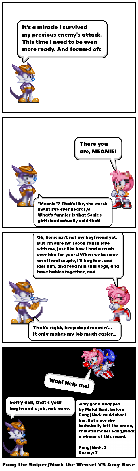 Fang the Sniper/Nack the Weasel VS Amy Rose