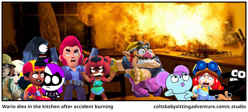 Wario dies in the kitchen after accident burning