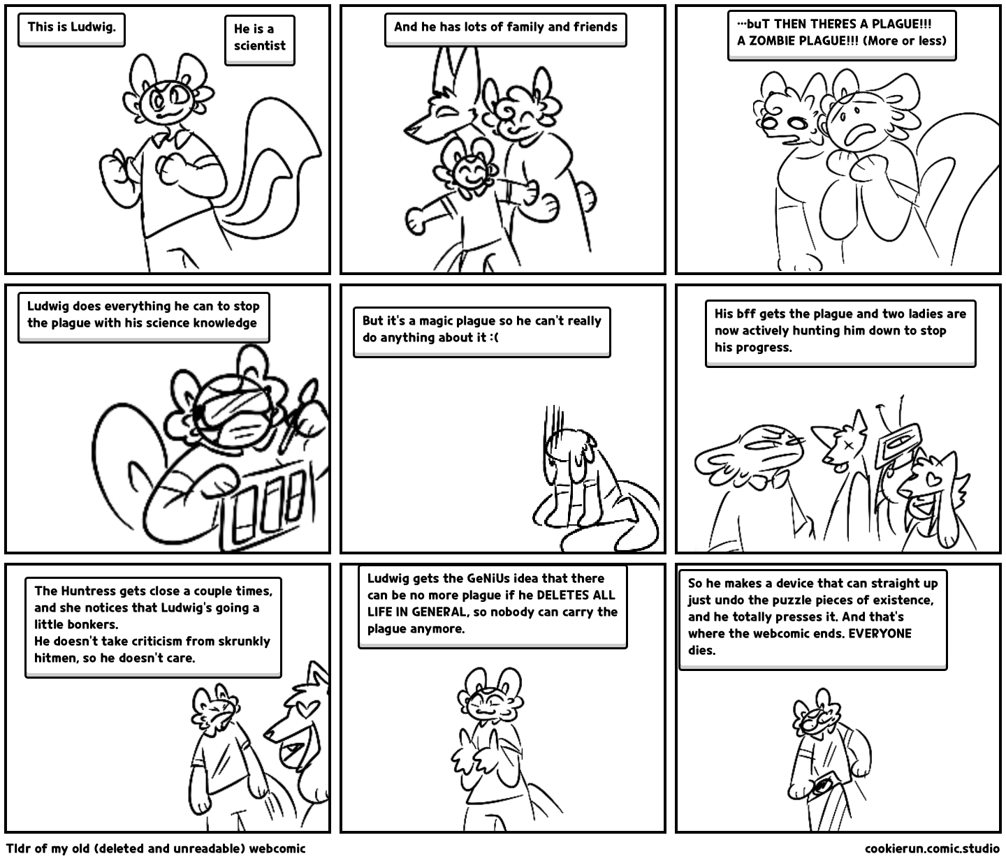 Tldr of my old (deleted and unreadable) webcomic