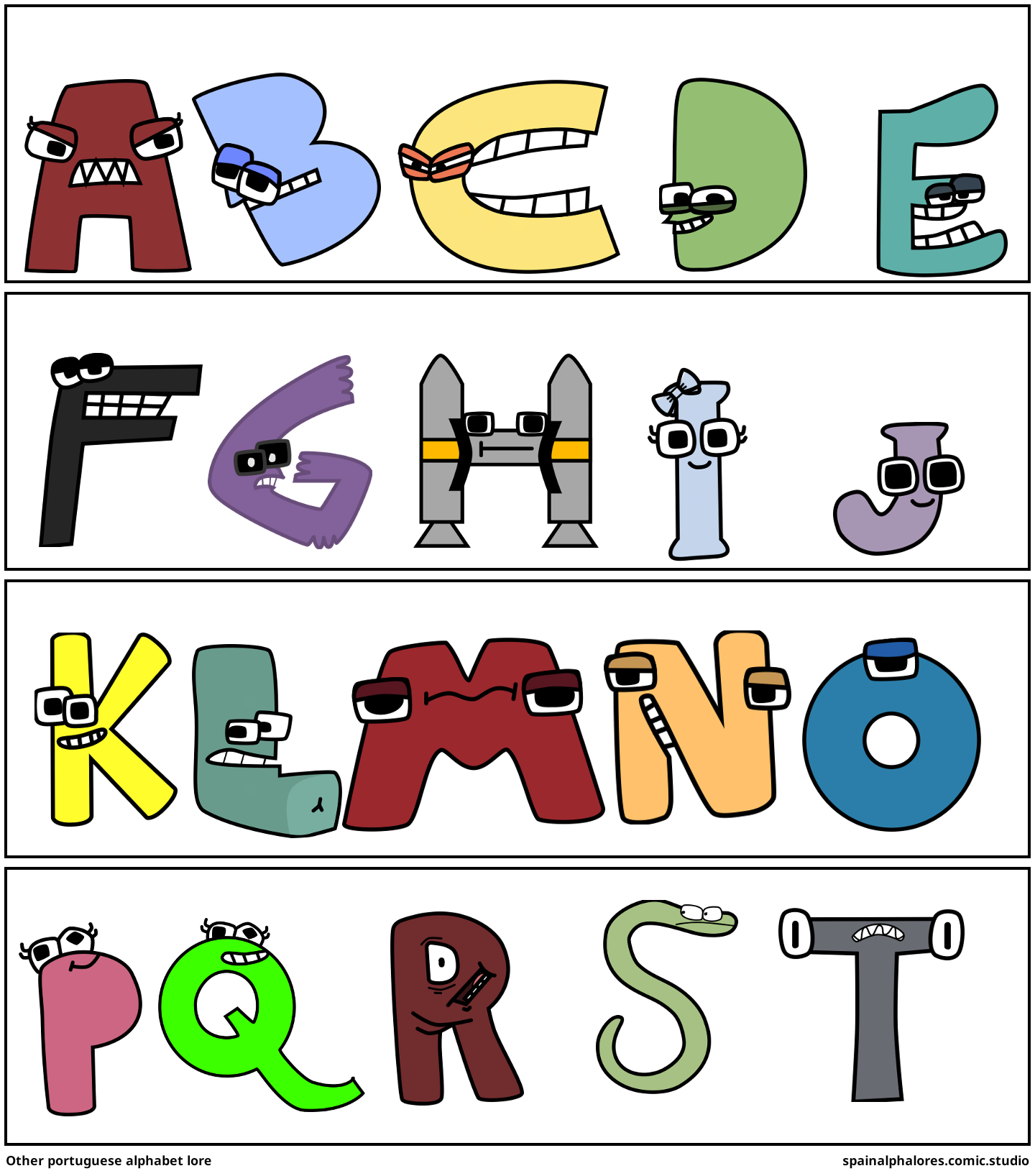 Alphabet lore but portuguese (part 1 A-F) - Comic Studio