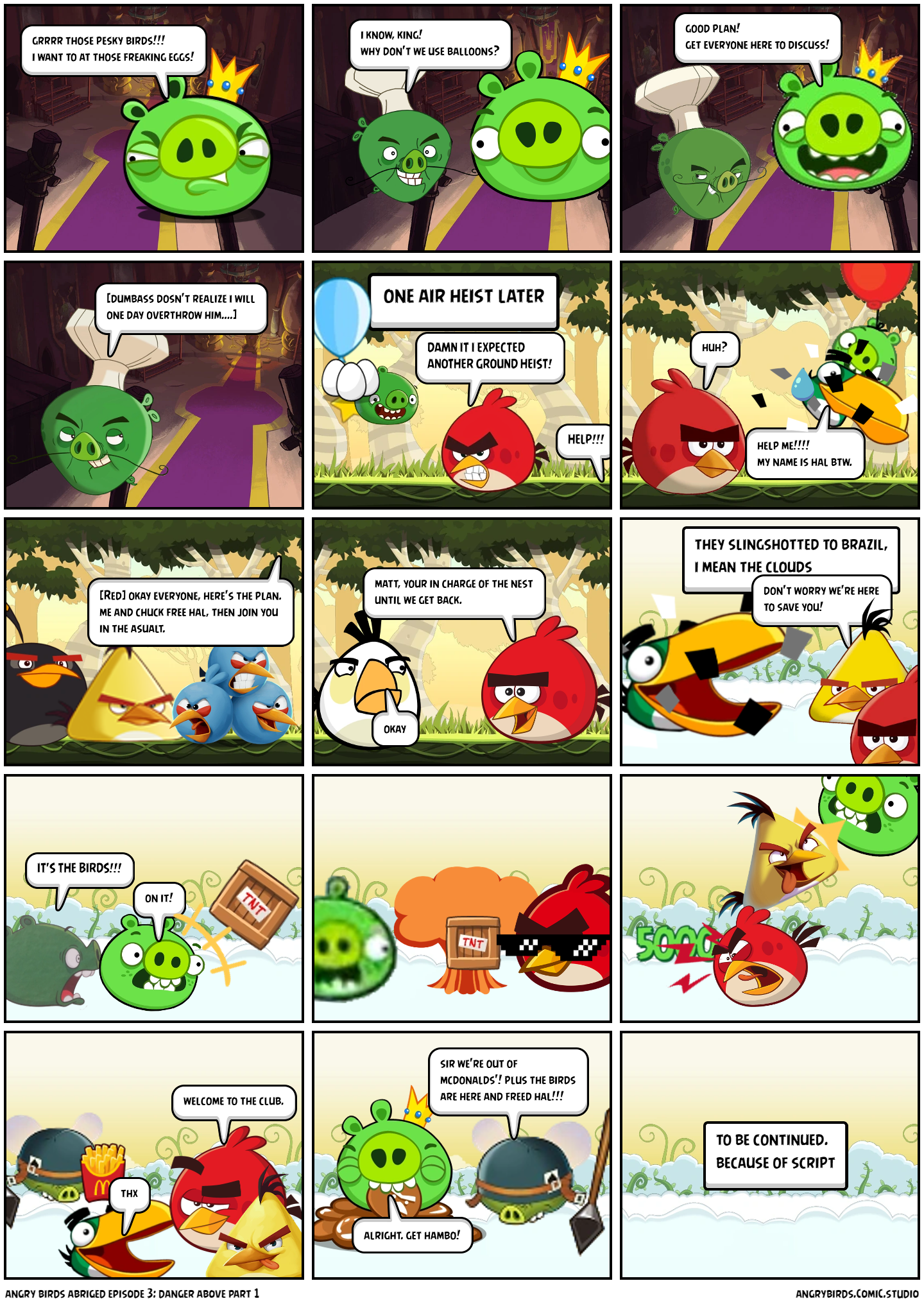 angry birds abriged episode 3: danger above part 1