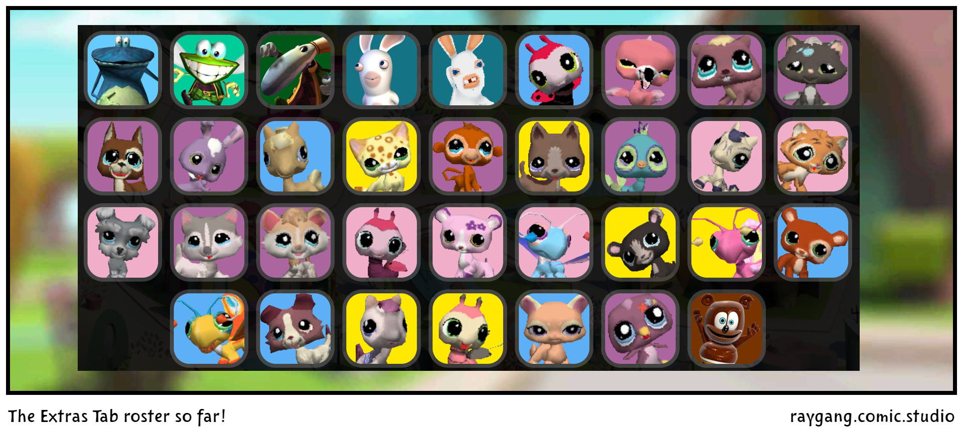 The Extras Tab roster so far!