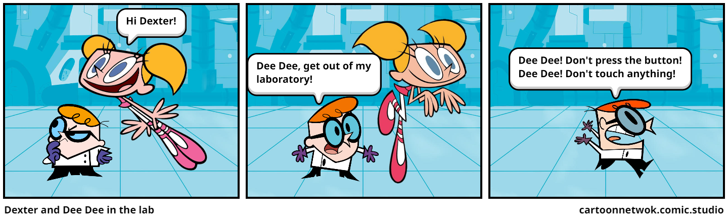 Dexter and Dee Dee in the lab