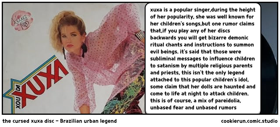 the cursed xuxa disc - Brazilian urban legend