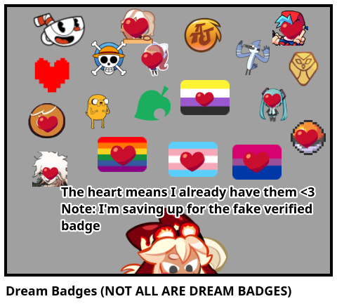 Dream Badges (NOT ALL ARE DREAM BADGES)
