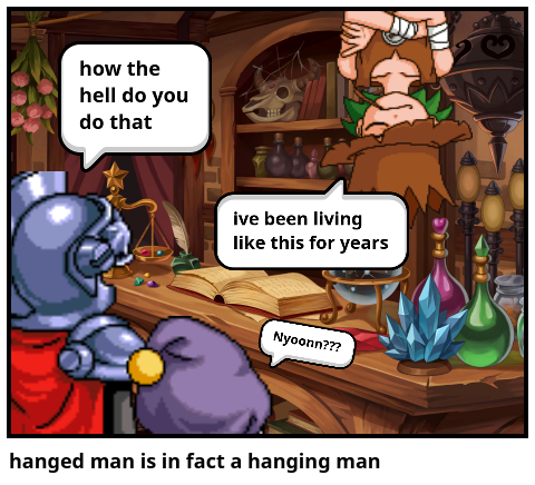 hanged man is in fact a hanging man