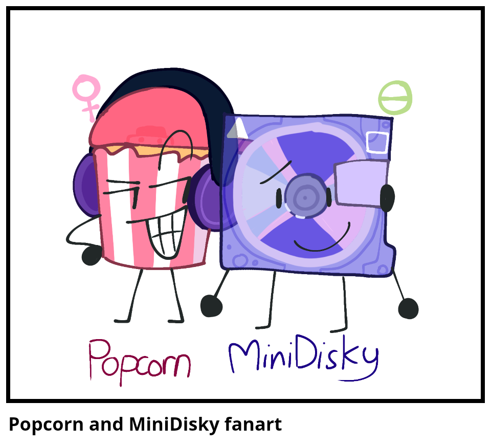 Popcorn and MiniDisky fanart 