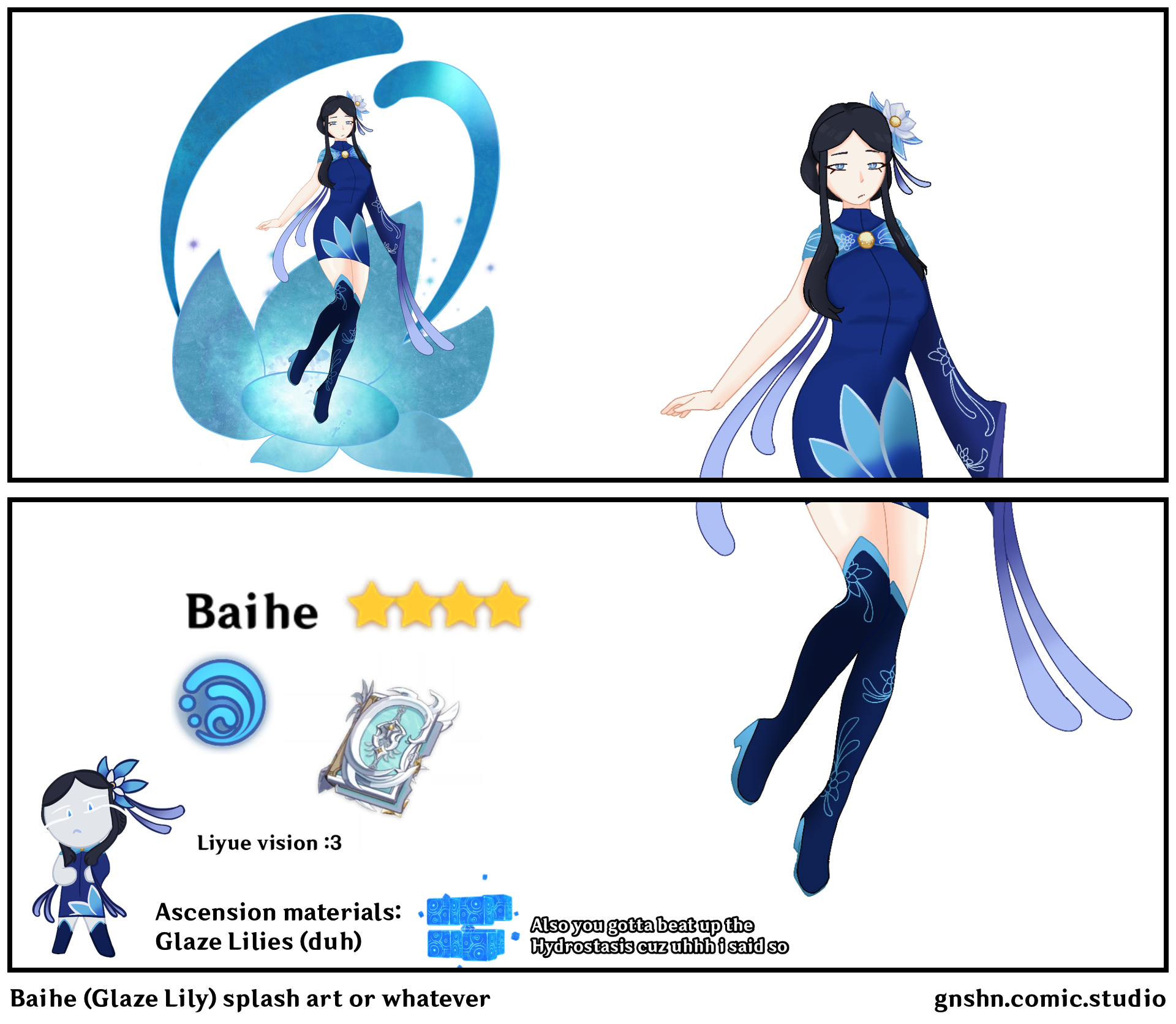 Baihe (Glaze Lily) splash art or whatever