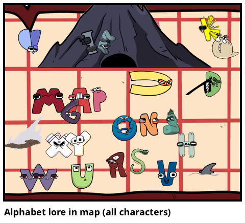Alphabet lore in map (all characters) - Comic Studio