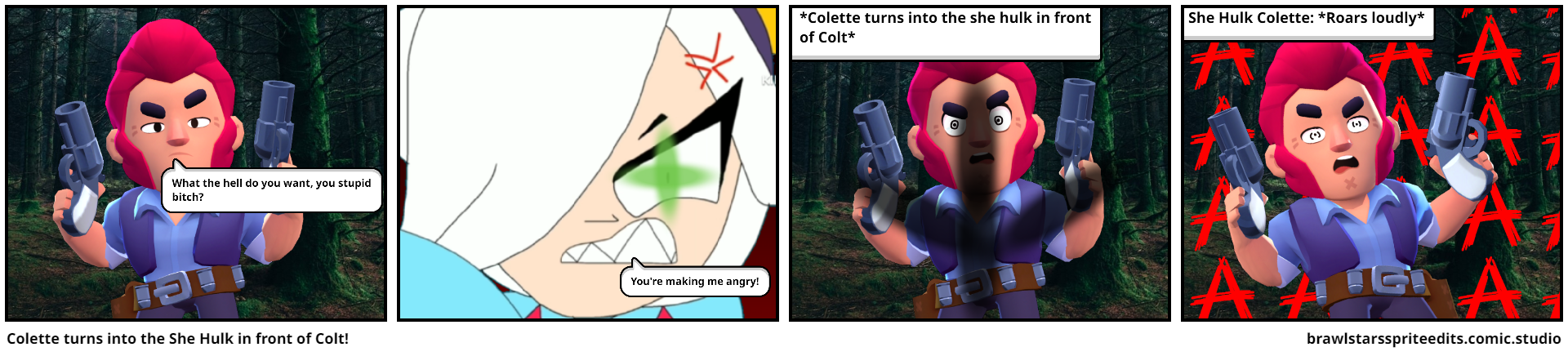 Colette turns into the She Hulk in front of Colt!