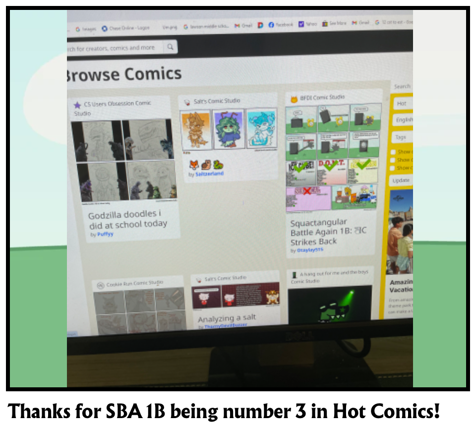Thanks for SBA 1B being number 3 in Hot Comics!