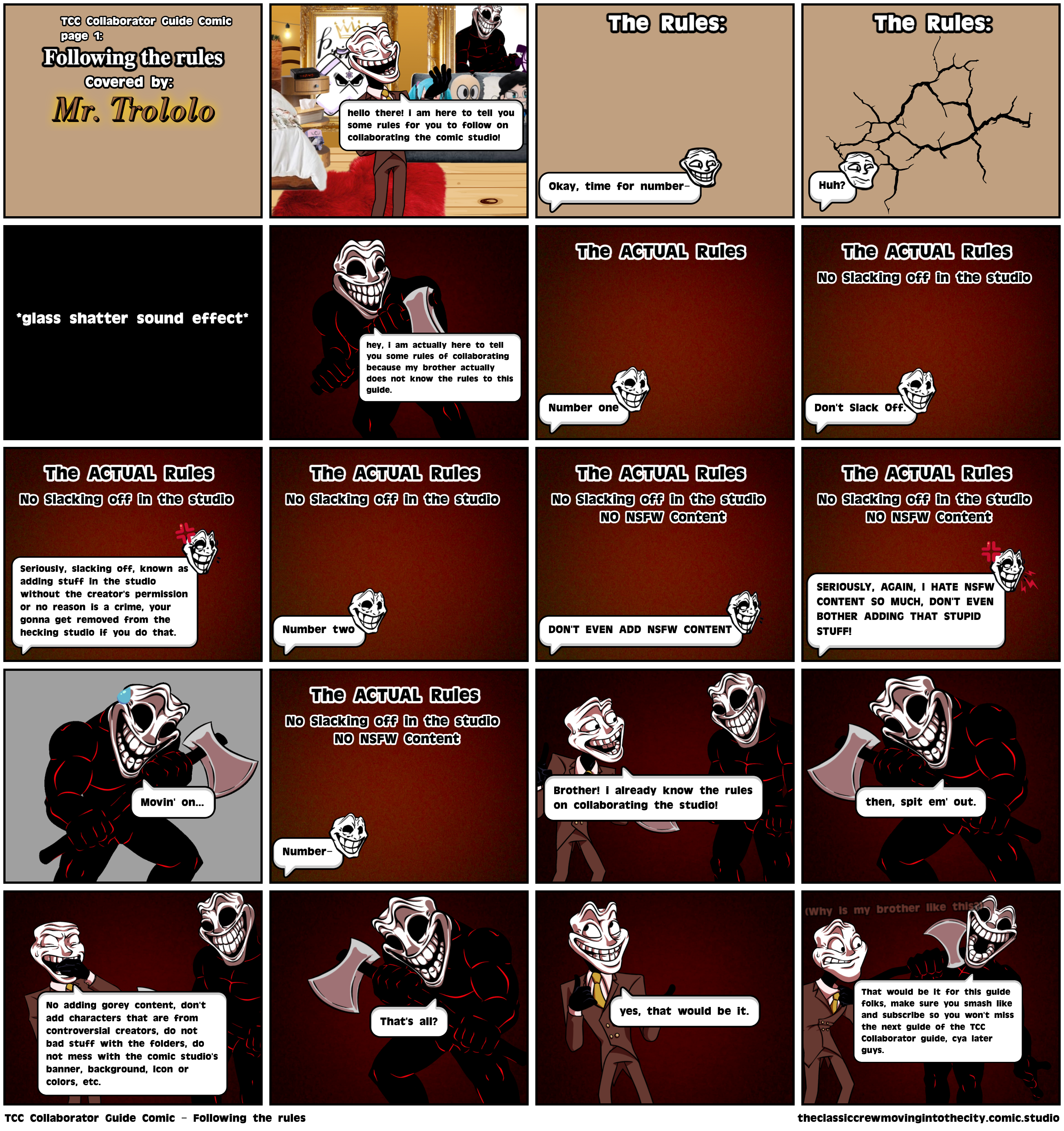 TCC Collaborator Guide Comic - Following the rules