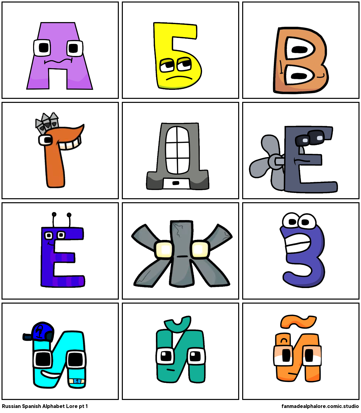 Russian Alphabet Lore P (П) vs Spanish Alphabet Lore P vs Original Alphabet  Lore P