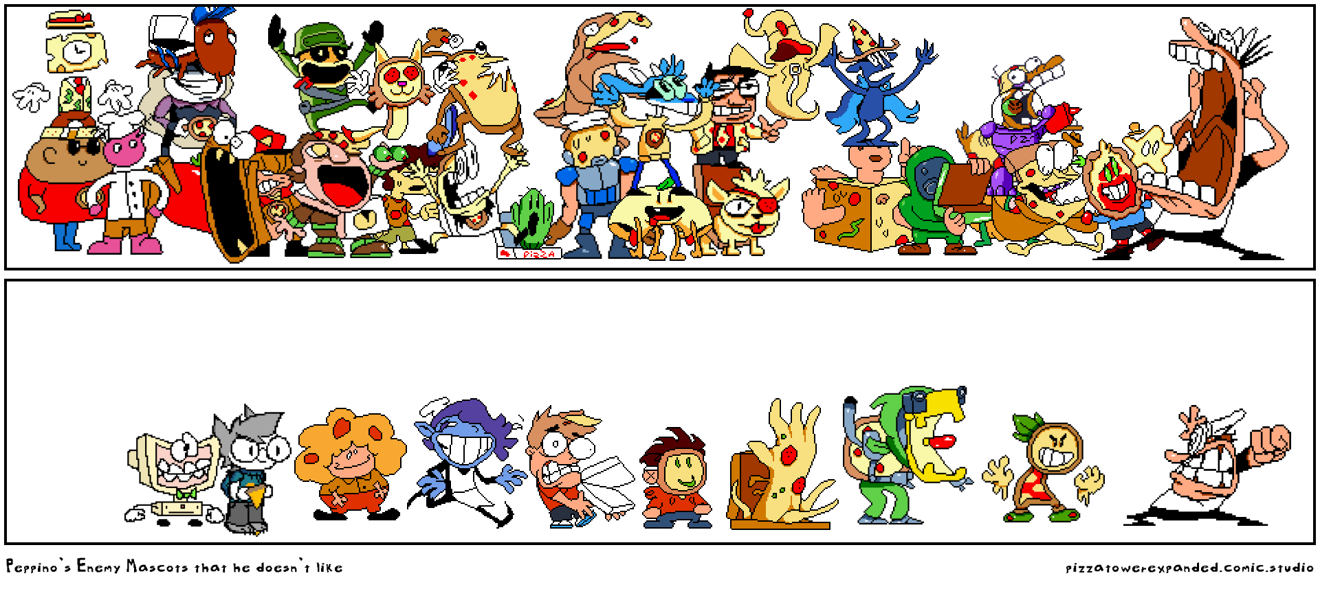 Peppino's Enemy Mascots that he doesn't like