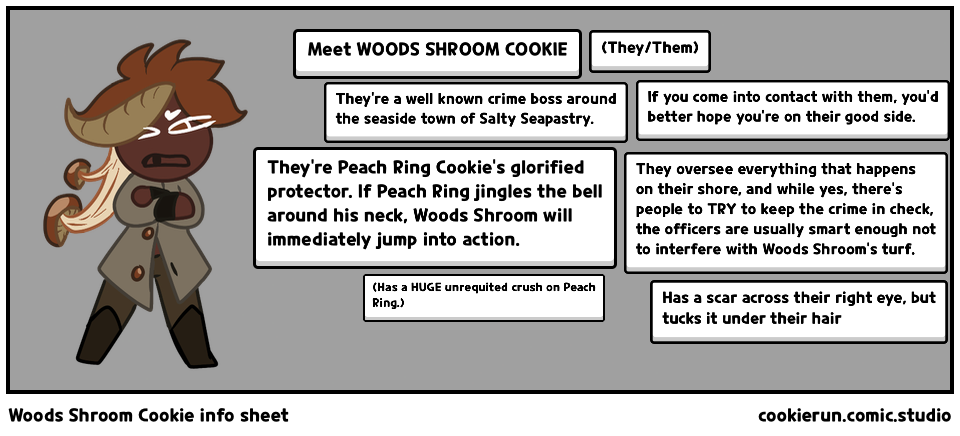 Woods Shroom Cookie info sheet