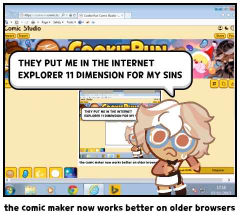 the comic maker now works better on older browsers