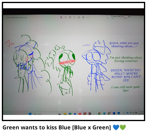 Blue x Green kiss 💙💚 - Comic Studio