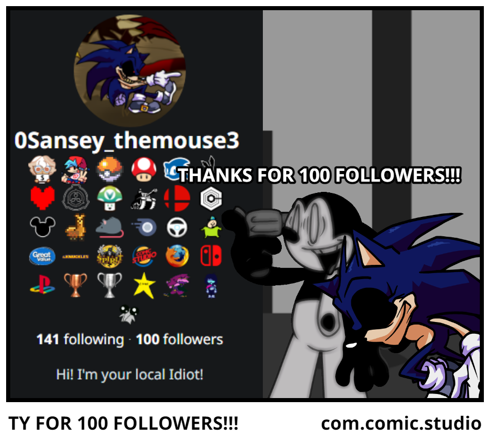 TY FOR 100 FOLLOWERS!!!