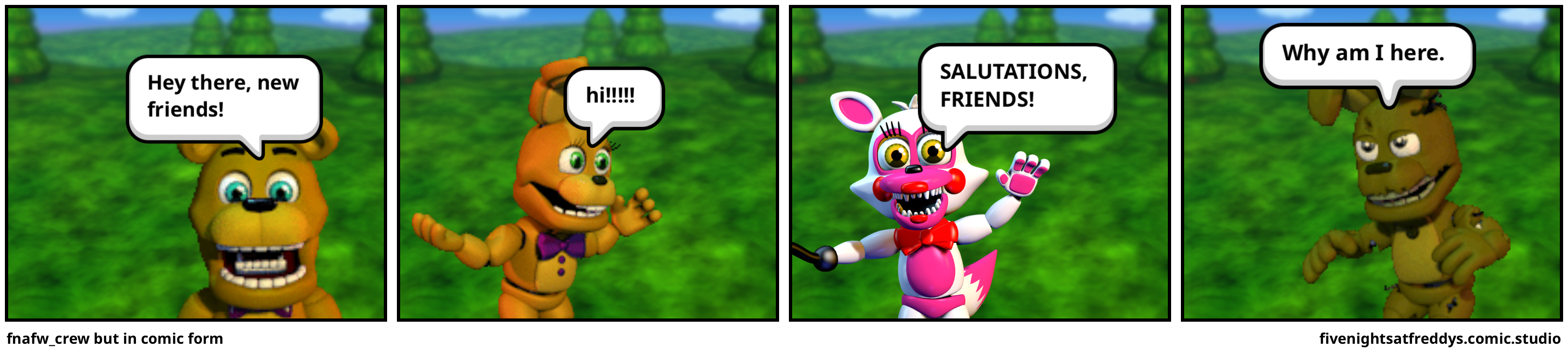 fnafw_crew but in comic form
