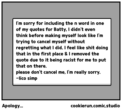 Apology...