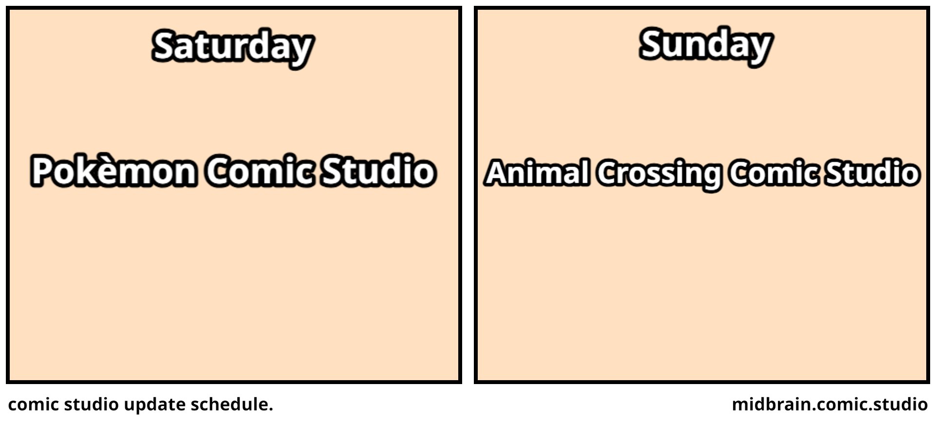 comic studio update schedule. 