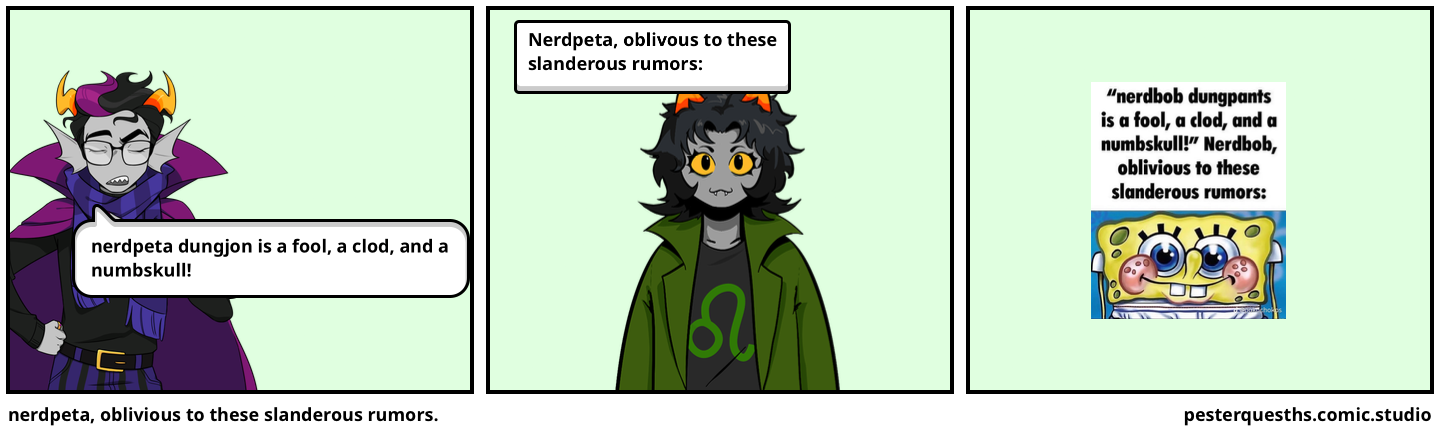 nerdpeta, oblivious to these slanderous rumors.