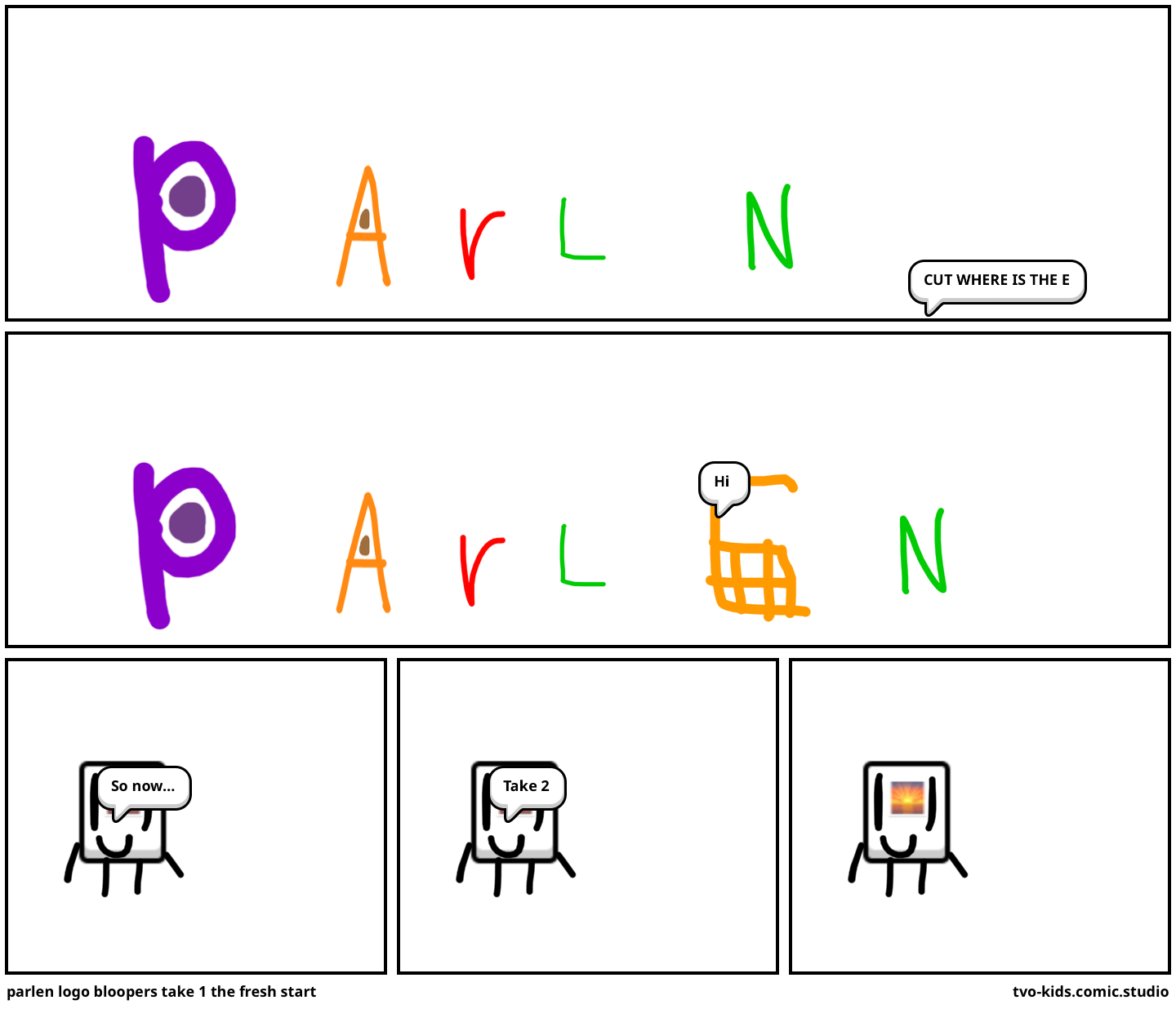 parlen logo bloopers take 19 a different user :/ - Comic Studio