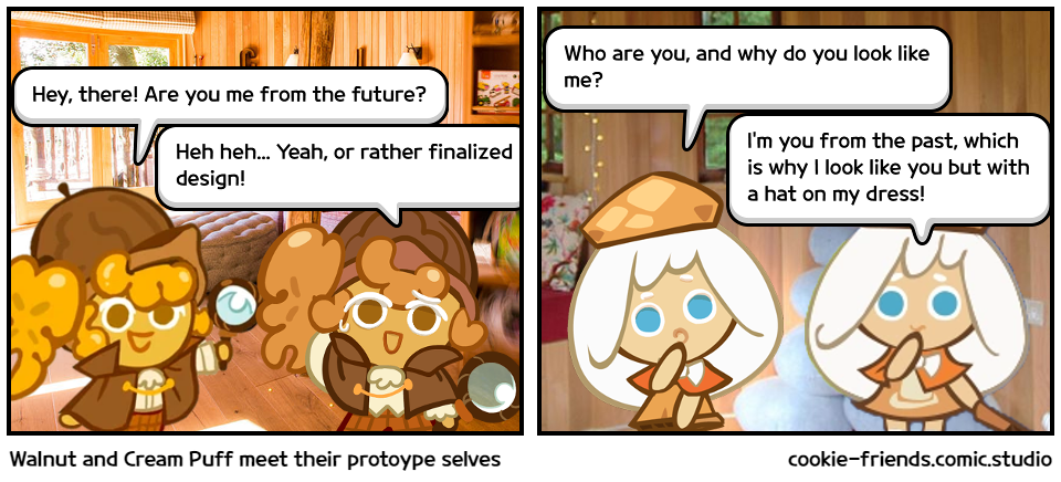 Walnut and Cream Puff meet their protoype selves