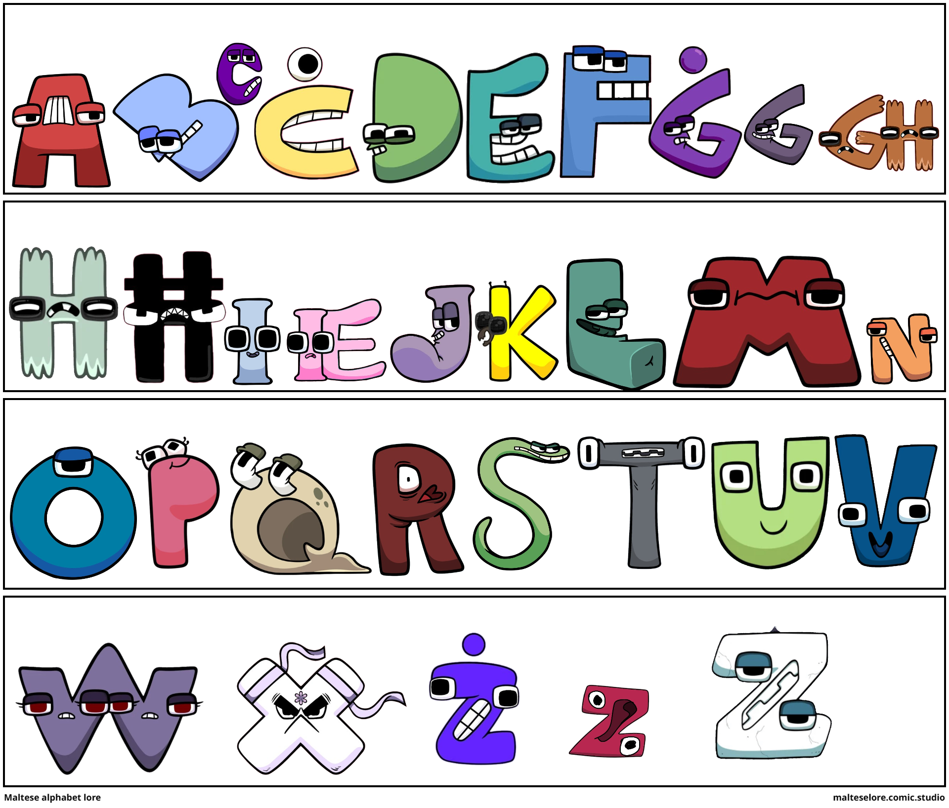 Maltese alphabet lore - Comic Studio