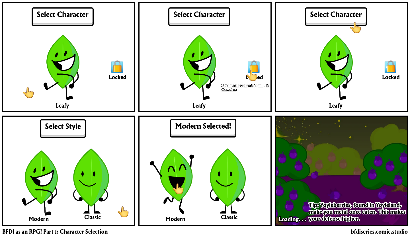 BFDI as an RPG! Part 1: Character Selection