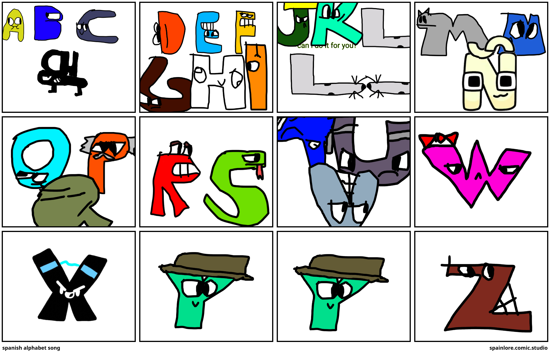I made my own Spanish Alphabet Lore! (For HKtito) - Comic Studio