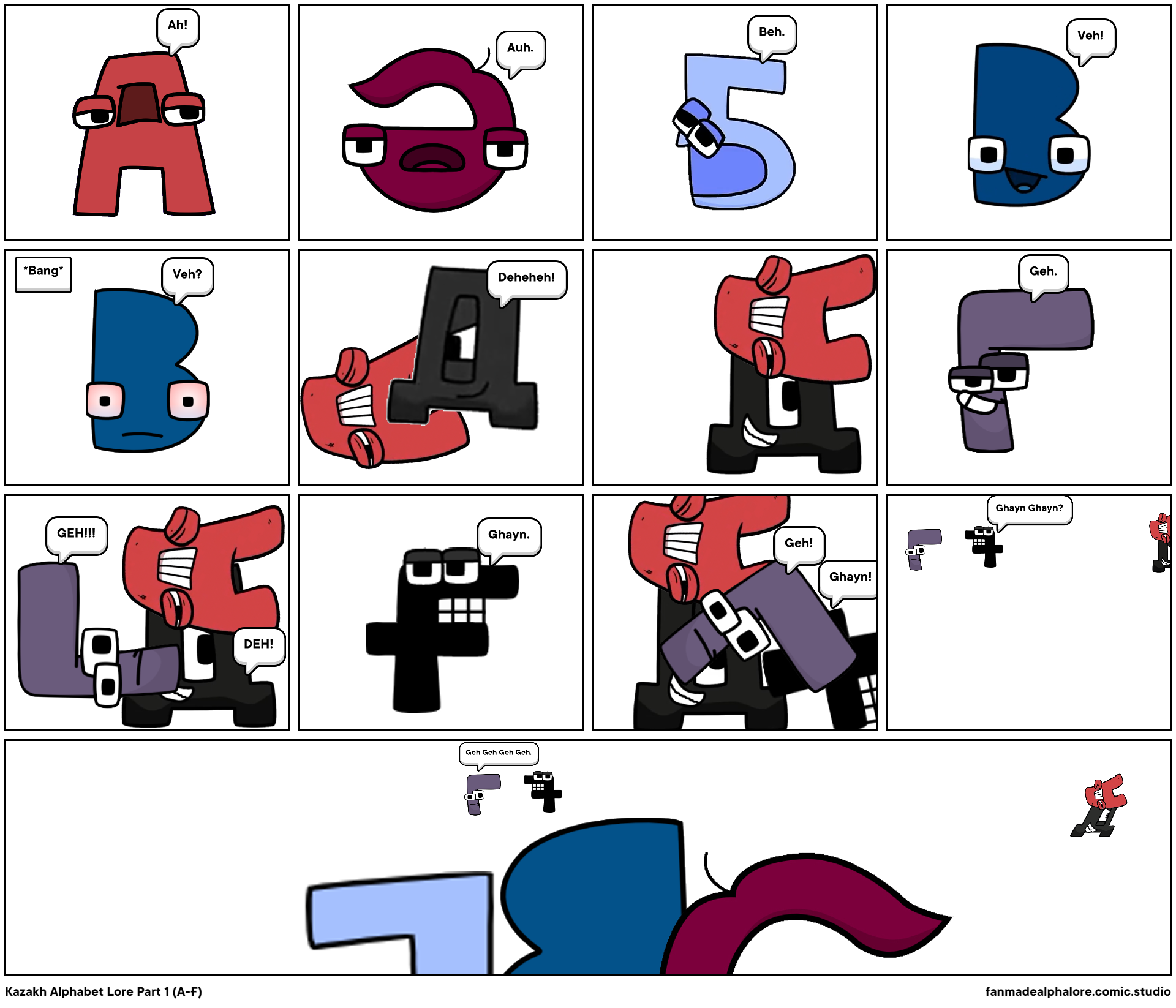 Kazakh alphabet lore Comic Studio - make comics & memes with
