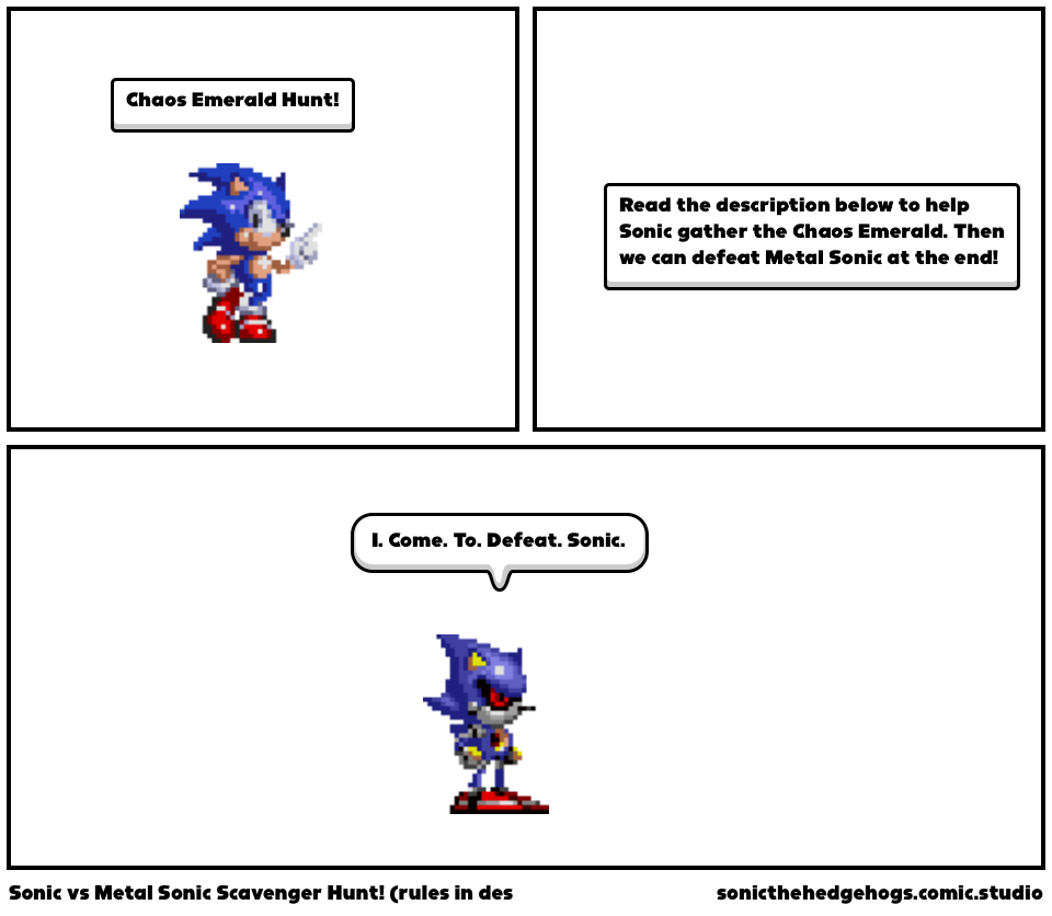 Sonic vs Metal Sonic Scavenger Hunt! (rules in des