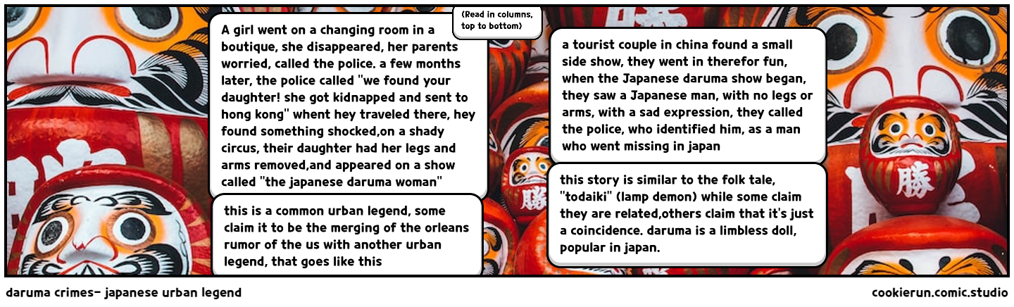 daruma crimes- japanese urban legend