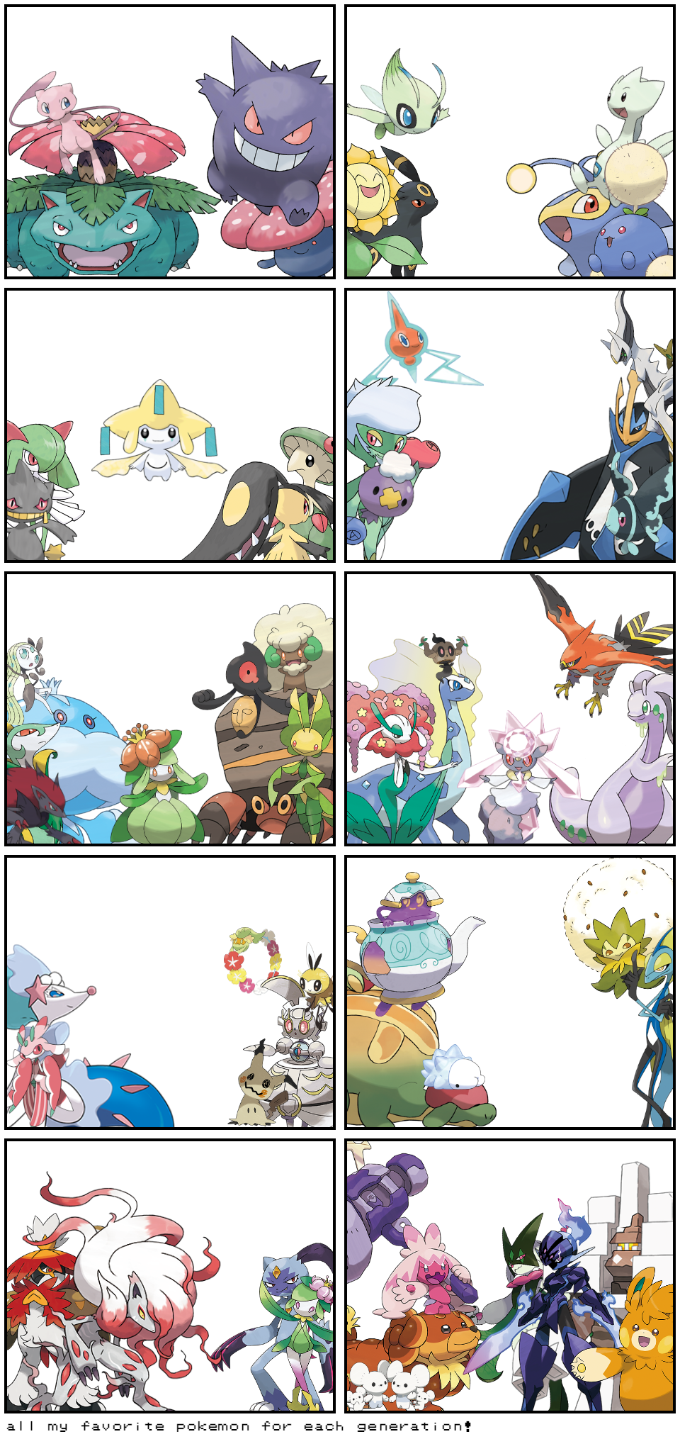 all my favorite pokemon for each generation!