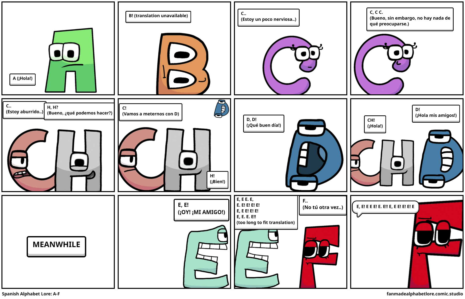 Spanish alphabet lore (v1) - Comic Studio
