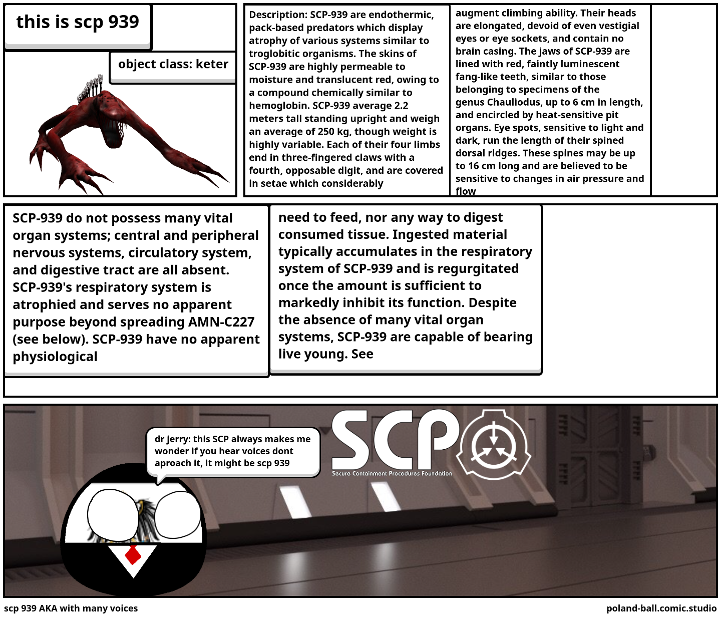 scp 939 AKA with many voices - Comic Studio