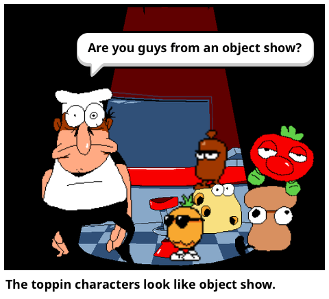 The toppin characters look like object show.