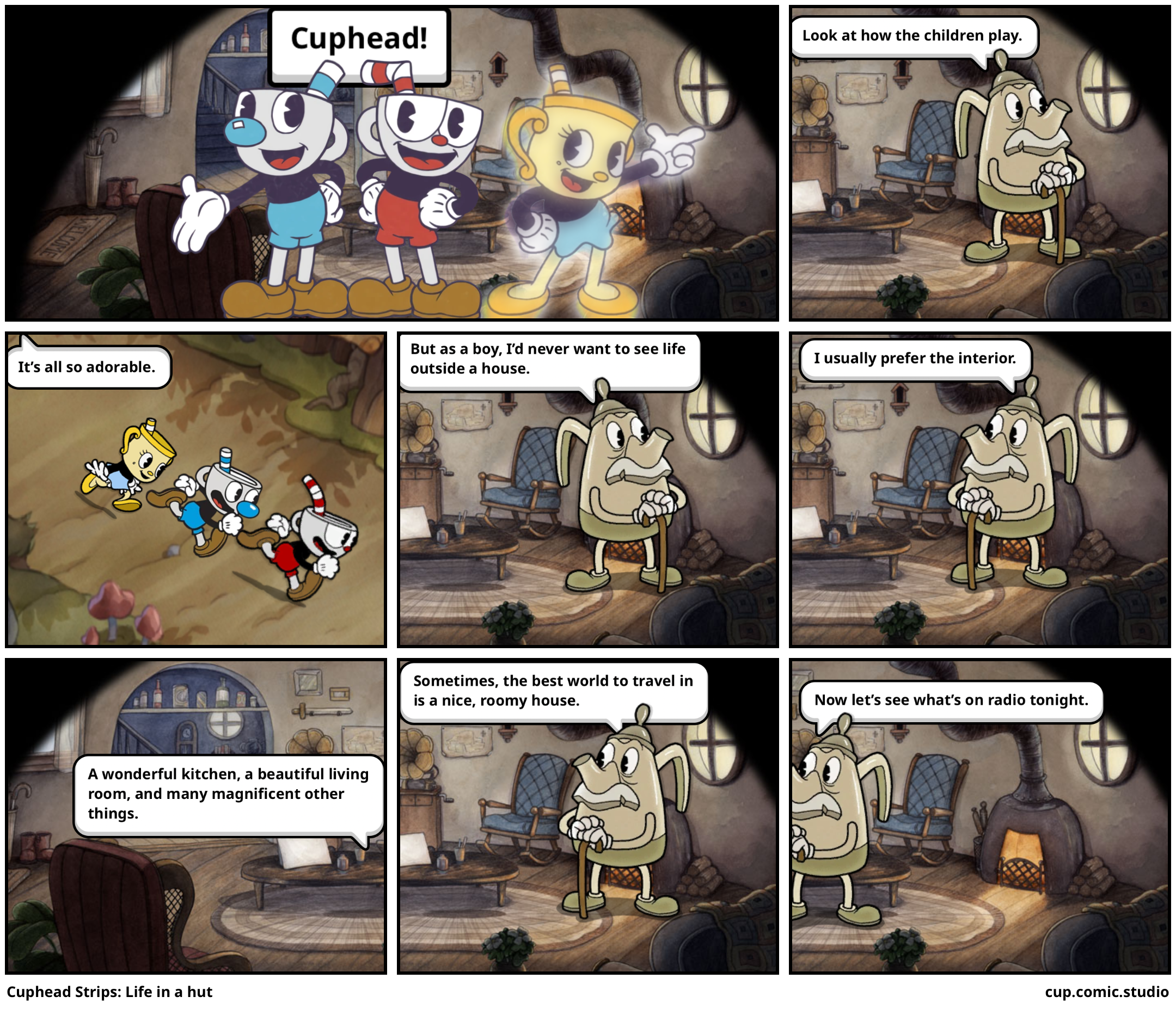 Cuphead Strips: Life in a hut