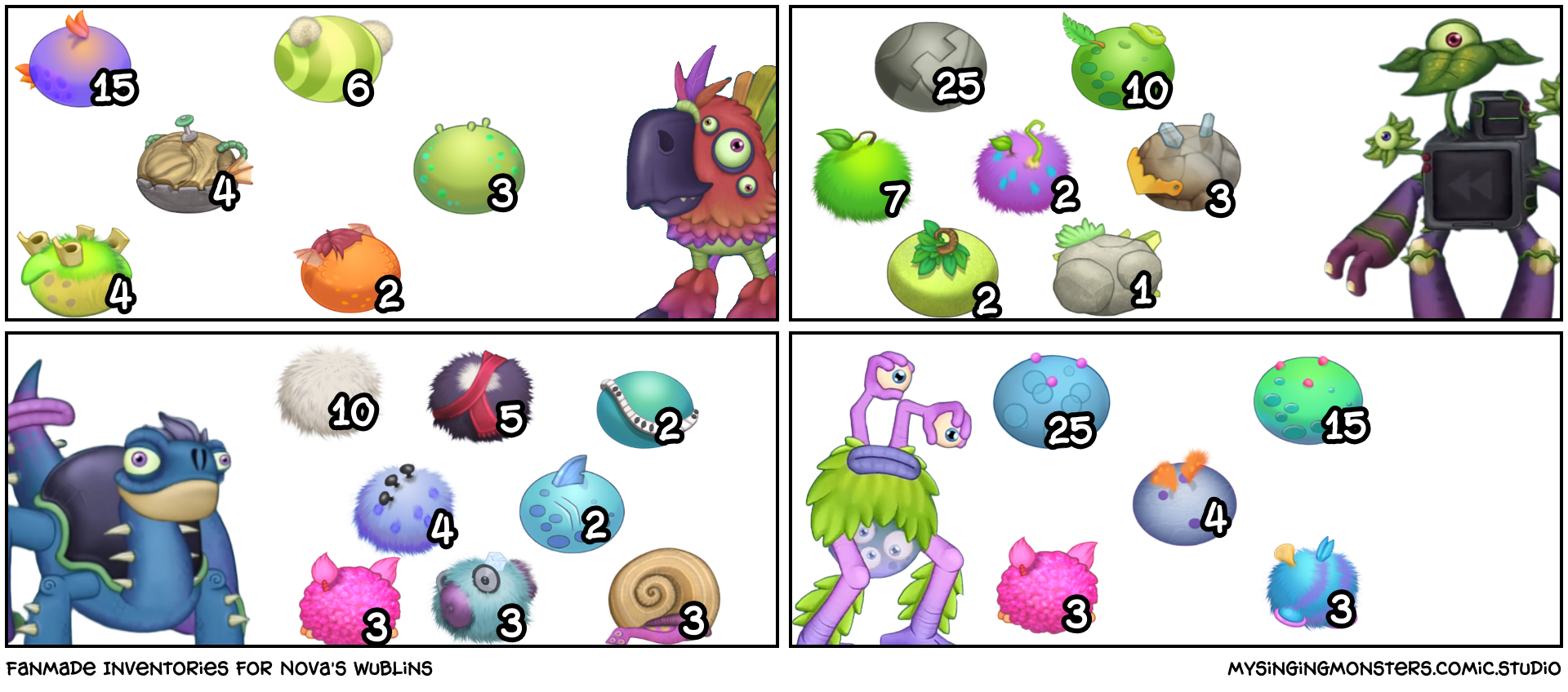 Fanmade Inventories for Nova's Wublins